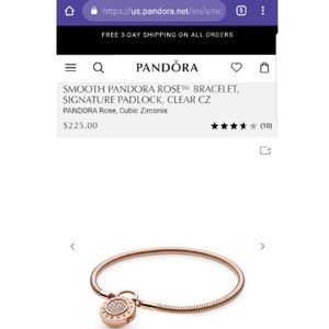 Pandora Jewelry - Pandora Smooth Rose Padlock Bracelet Pandora Jewelry - Pandora Smooth Rose Padlock Bracelet